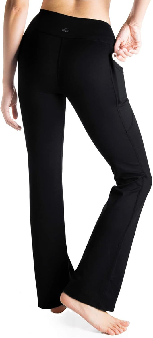 Petite/Regular/Tall Women'S Bootcut Yoga Pants with Side Pockets, Flare Leggings for Travel, Lounge & Everyday Wear