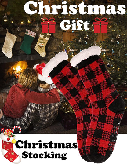 Womens Girls Slipper Socks, Fuzzy Cabin Winter Thick Grips Socks